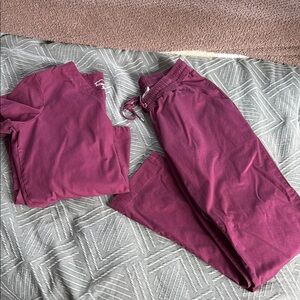 Maroon Scrub Set